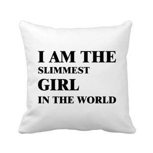 我是很苗条的女孩方形抱枕靠枕沙发靠垫双面含芯礼物安全午睡