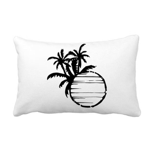 黑色沙滩椰子树剪影抱枕靠枕腰枕沙发靠垫双面含芯礼物安全午睡