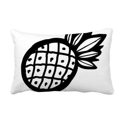 黑色水果手绘沙发靠垫礼物抱枕