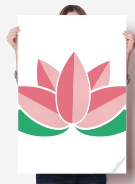 荷花荷叶花卉植物纹样海报贴纸80x55cm墙贴纸卧室家居装饰