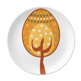 复活节节日彩蛋树陶瓷餐菜盘子8寸月光盘餐具家居创意餐厅