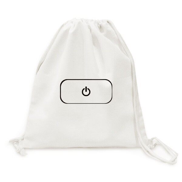 键盘符号power电源键帆布背包购物旅行双肩拉带抽绳书包礼物