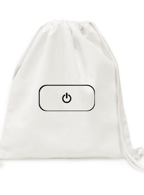 键盘符号power电源键帆布背包购物旅行双肩拉带抽绳书包礼物