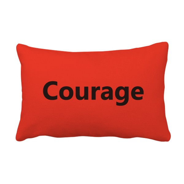 勇气Courage英文名言励志词抱枕靠枕腰枕沙发靠垫双面含芯礼物