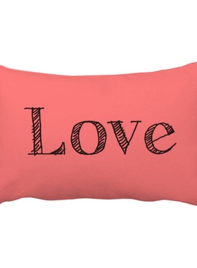 爱Love英文情人节抱枕靠枕腰枕沙发靠垫双面含芯礼物安全午睡