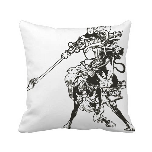 水浒传人物吕布沙发靠垫方形抱枕
