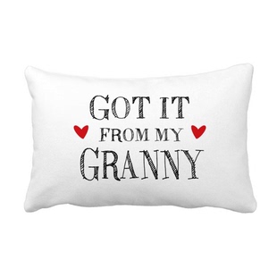 奶奶给我的礼物英文段子抱枕靠枕腰枕沙发靠垫双面含芯礼物