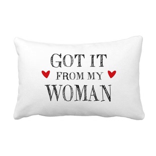 我女人给我的英文情人节抱枕靠枕腰枕沙发靠垫双面含芯礼物