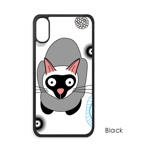 适用于iPhone通灰色黑脸猫咪Xr手机壳max手机保护套678plus硅胶11