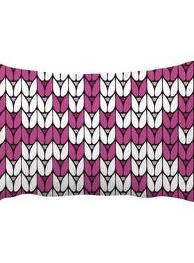 紫色白色拼接八边形雪花状花纹图案抱枕靠枕腰枕沙发靠垫双面含芯