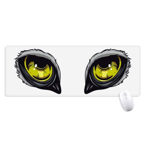 卡通动猫头鹰狸眼睛超大号游戏办公防滑锁边鼠标垫80x30cm