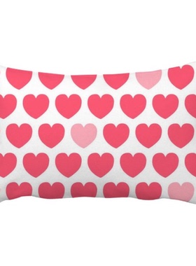 情人节粉色红色心形图案抱枕靠枕腰枕沙发靠垫双面含芯礼物