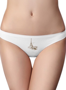 埃菲尔铁塔法国巴黎地标建筑女士美丽白色无痕内裤丁字裤1片装