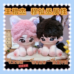 TF家族四代王橹杰穆祉丞属性15cm坐姿棉花娃娃周边礼物 出生证