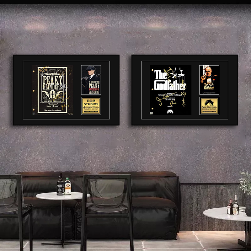 教父浴血黑帮挂画欧美经典电影封面海报装饰画复古酒吧雪茄吧壁画