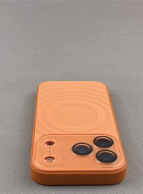 橙色波漾液态硅胶适用苹果17P手机壳全包镜头iPhone16p磁吸17磨砂