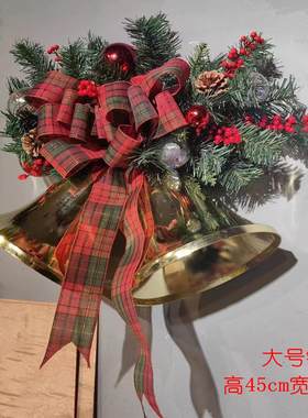 圣诞摆件圣诞装饰门挂藤条花环