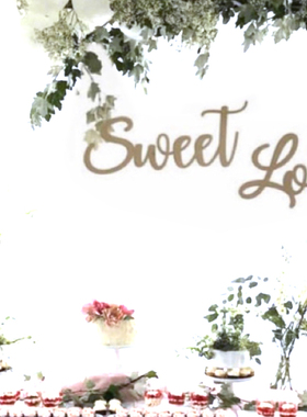 森系结婚礼Sweet Love定制名字母牌背景板挂牌花环生日装饰贴标志