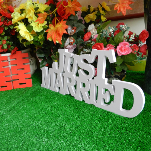 Just Married 英文字母摆件 婚纱照拍照道具 手拿摆件 结婚摆件