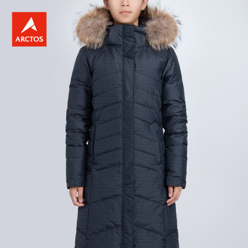 Arctos极星中长款防风毛领羽绒服