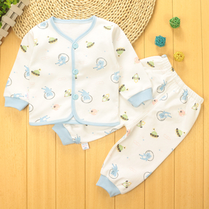 新生婴儿衣服春秋冬装打底内衣套装宝宝开衫秋衣秋裤两件套0-1岁