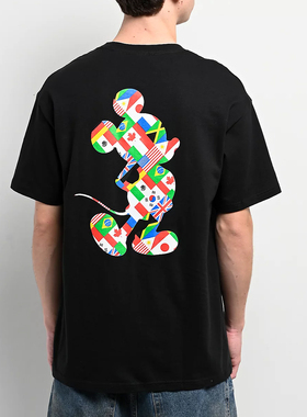 【代购】市井店 HUF x Disney 美版潮牌滑板Mickey WorldwideT恤