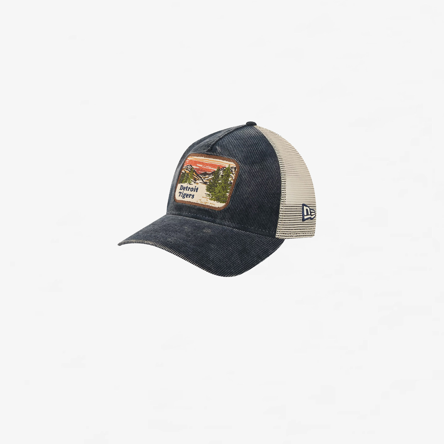 【代购】市井店 MLB x NE 美版潮牌老虎队Retro条绒网帽棒球帽