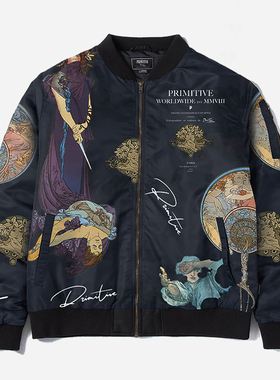 【现货】市井店 Primitive x Alphonse Mucha美版潮牌Tragedy夹克