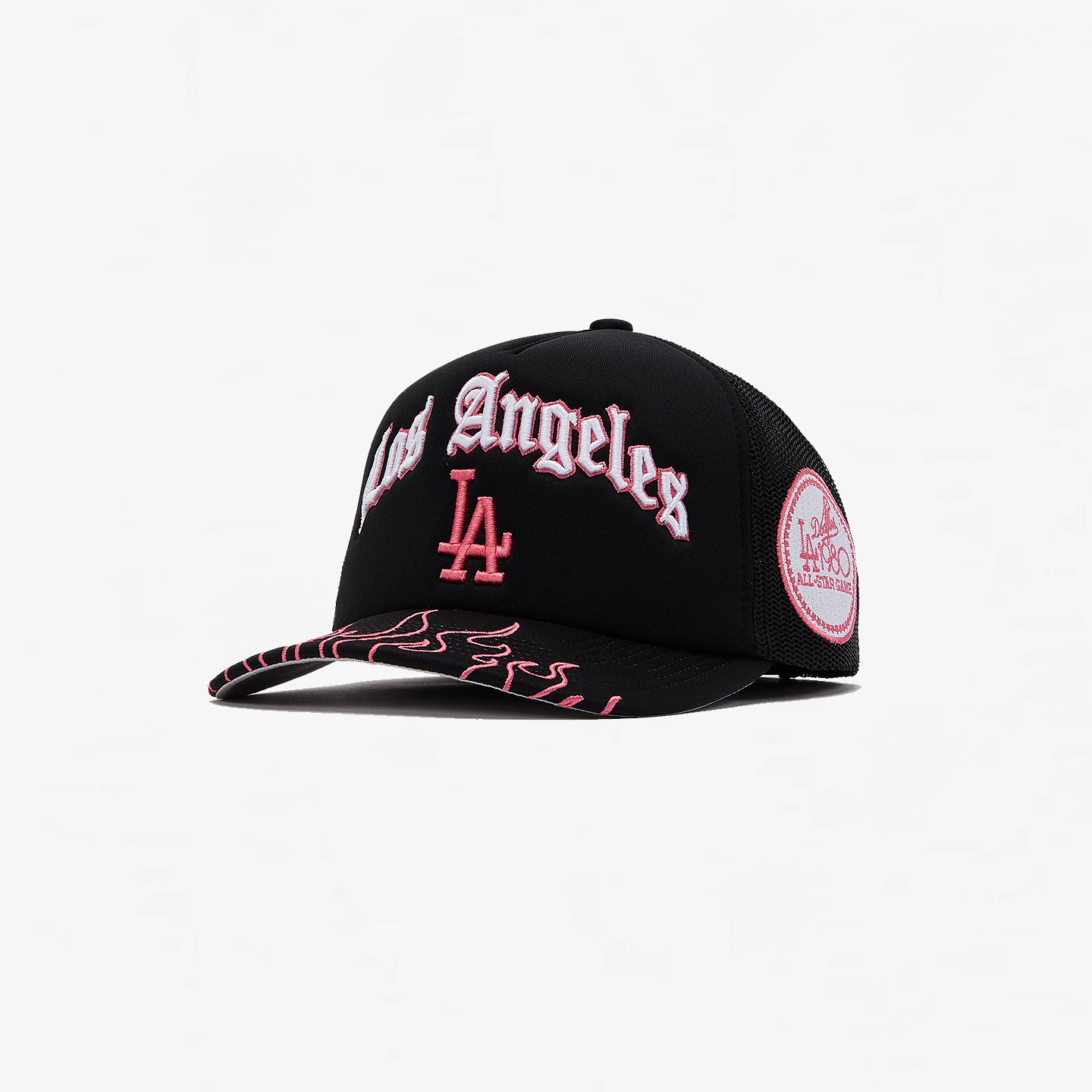 【现货】市井店 MLB x M&N 美版潮牌嘻哈道奇队Flames网帽棒球帽