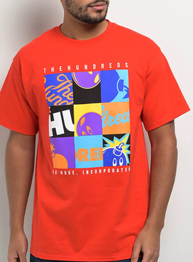 【代购】市井店 The Hundreds 美版潮牌嘻哈滑板Squares印花T恤