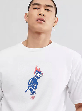 【现货】市井店 Obey 美版潮牌嘻哈街舞滑板Passion印花圆领T恤