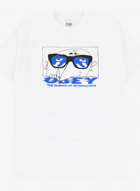【代购】市井店 Obey 美版潮牌嘻哈街舞滑板Science印花圆领T恤