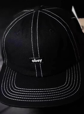 【现货】市井店 Obey美版潮牌嘻哈街舞滑板MAC平檐缝线单宁棒球帽
