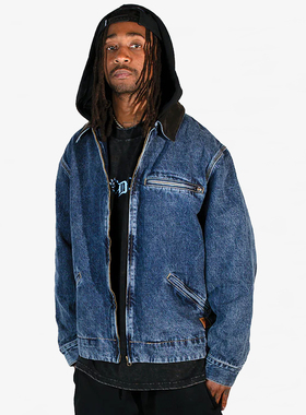 【代购】市井店 DGK 美版潮牌嘻哈滑板ImagineIndigo连帽单宁夹克