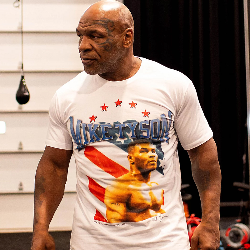 【代购】市井店 Mike Tyson 美版潮牌嘻哈街舞滑板Hero印花T恤