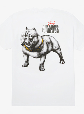 【代购】市井店 HUF 美版潮牌嘻哈街舞滑板4 The Dawgs印花T恤