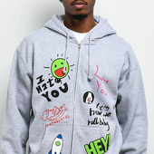 潮牌嘻哈街舞滑板Love Hate拉链卫衣 Frog 美版 代购 市井店