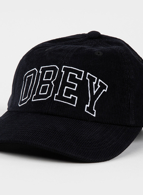 【代购】市井店 Obey 美版潮牌嘻哈街舞滑板University条绒棒球帽