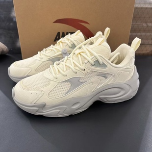 安踏行风复古革网拼接撞色老爹鞋女百搭透气休闲鞋潮流运动鞋子