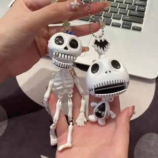 万圣节小礼物送男女生玩具背包挂件骷髅头钥匙扣包包搞笑挂扣学生