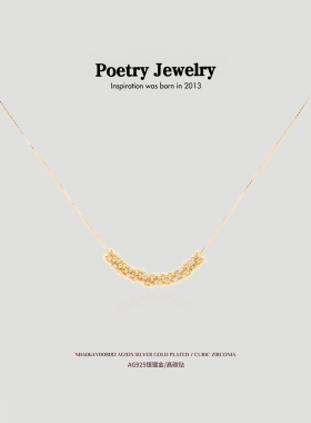 Poetry 轻奢气质高碳钻18k金秋冬百搭锁骨链高级感时髦项链
