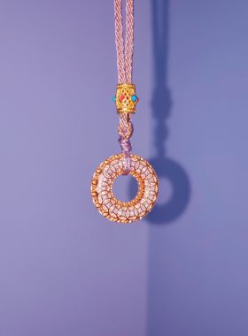 甜甜圈[韦雪老铺同款]满钻镂空古法花丝工艺18k金平安扣秋冬吊坠