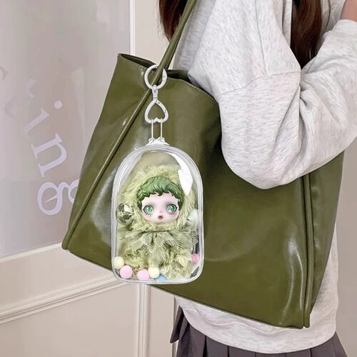 SP光织园娃包保护套泡泡玛特冬日乐章搪胶15cm高透外出防尘遛娃包