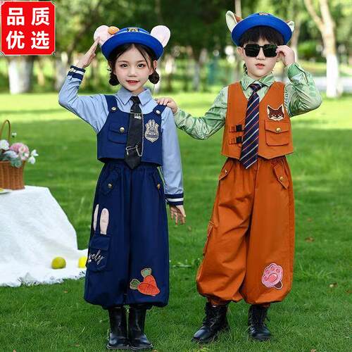 疯狂动物套装女童兔子警