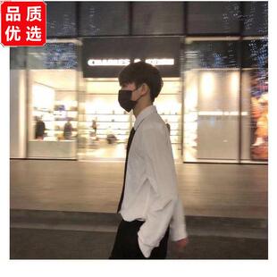 衬衫男女学生春秋学院风新款韩版长袖宽松dk班服休闲白色打底衬衣