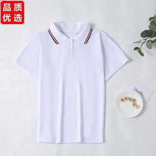 夏季校服班服短袖翻领运动T恤POLO衫初高中小学生男女款宽松上衣