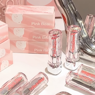 Pinkbear皮可熊糖光口红水精华固体唇蜜不易沾杯新品镜面水光学生