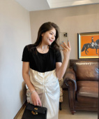 高端假两件套装 醋酸撞色连衣裙高级感夏装 珍藏 PEIPEI佩佩孕妇装