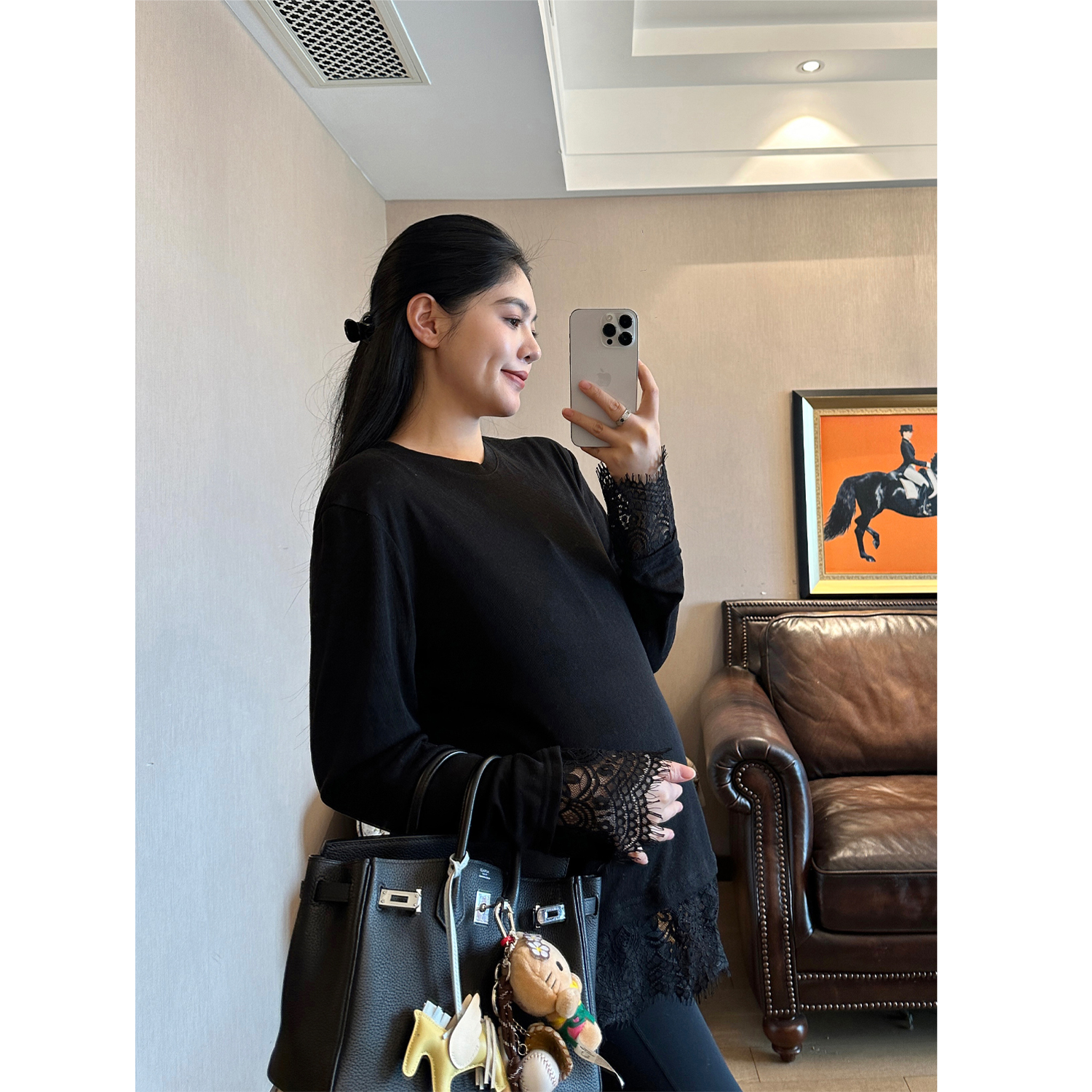 2025黑色外穿新款T恤春装