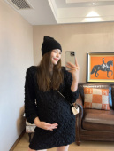 新款 过年高定设计春装 定制压纹T裙T恤连衣裙春装 PEIPEI佩佩孕妇装